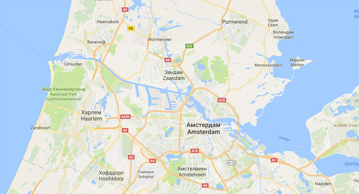 Расположение Амстердама