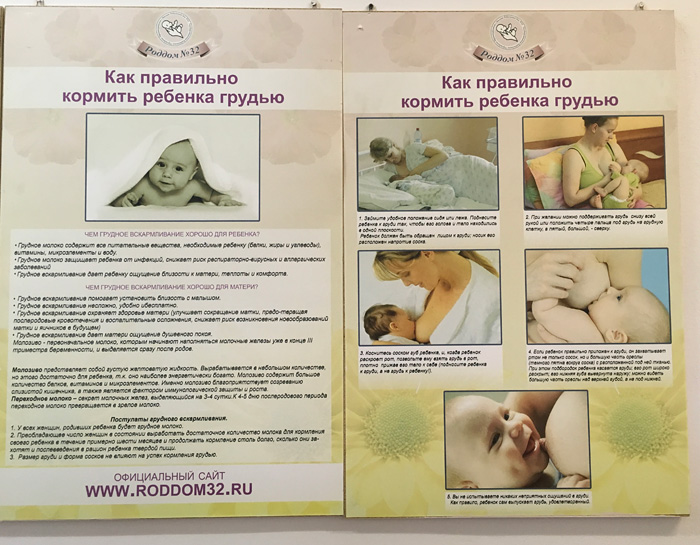 Плакаты о грудном вскармливании в роддоме