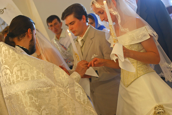 Венчание в храме Благовещения в Павловской Слободе. 24 июля 2005