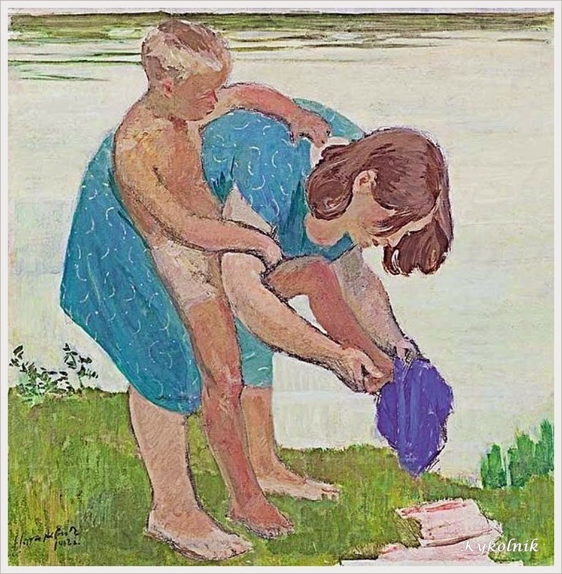 Мальчик писает на девушку. Картины женщин советских художников.