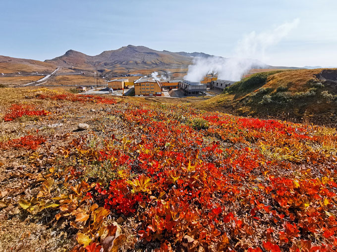 Геотермальная электростанция у подножия Мутновского вулкана