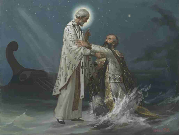 Святитель Николай спасает купца, терпящего бедствие