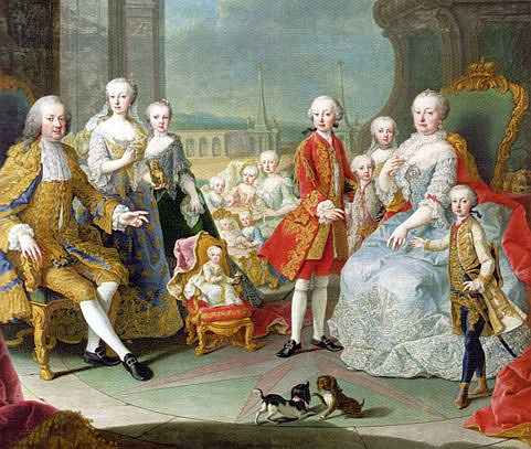 Императрица Мария Терезия с мужем и детьми
