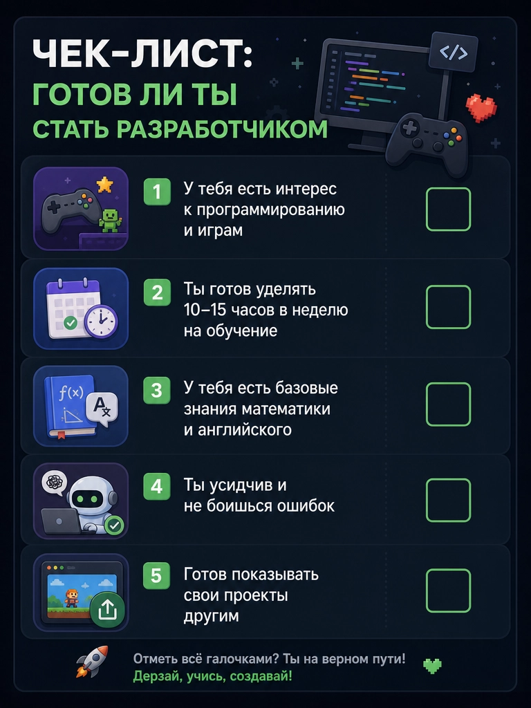 Чек-лист: готов ли ты стать разработчиком