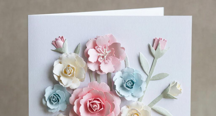 Как сделать открытку с объемными цветами на 8 марта: пошаговый мастер-класс