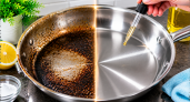 Метод 1 капли — и сковорода из нержавейки заблестит как в ресторане: подгоревшие пятна и нагар сойдут без царапин