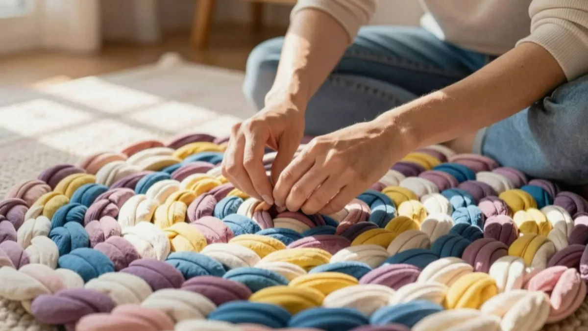 Старые вещи и веревки не выбрасываю - плету коврики: простейшая техника, которую каждая знает с детства