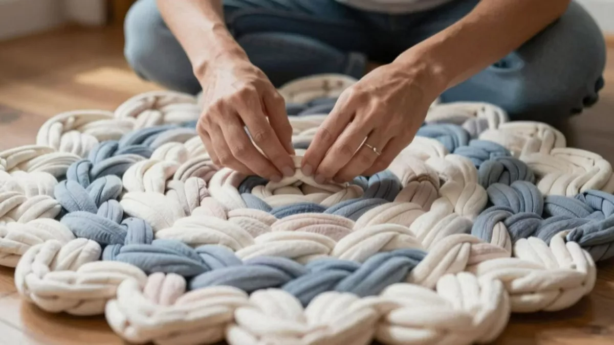 Старые футболки не выбрасываю - делаю классные коврики для дома: уже всех подруг научила 