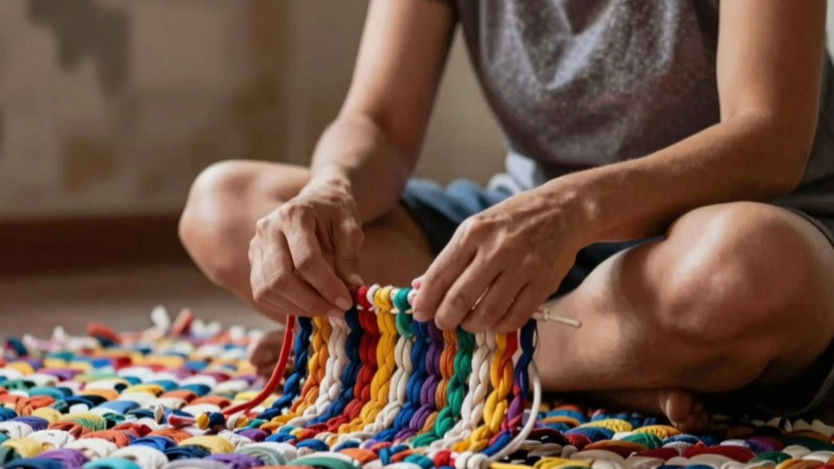 Старые футболки не выкидываю - мастерю из них "бабушкины" коврики: очень красиво и уютно