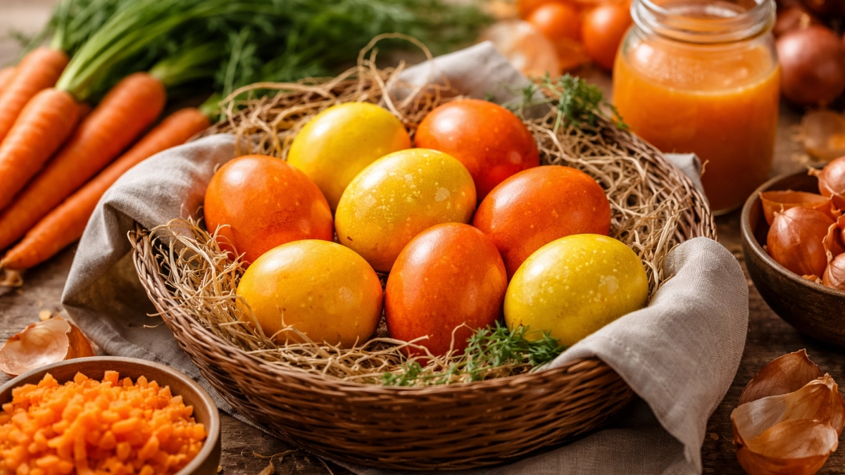 Ярче, чем луковая шелуха: простой овощ превращает пасхальные яйца в золотые — и результат удивляет с первого взгляда