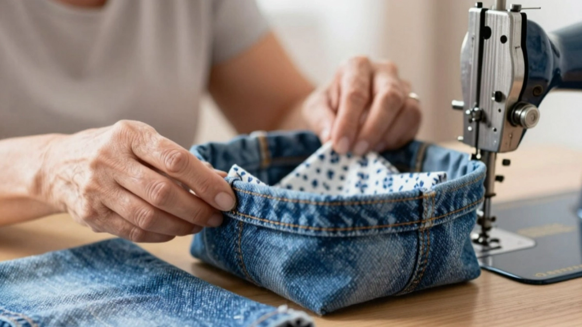 Старые джинсы и обрезки ткание не выбрасываю - вот что из них мастерю: удобная и практичная вещь, подарить не стыдно