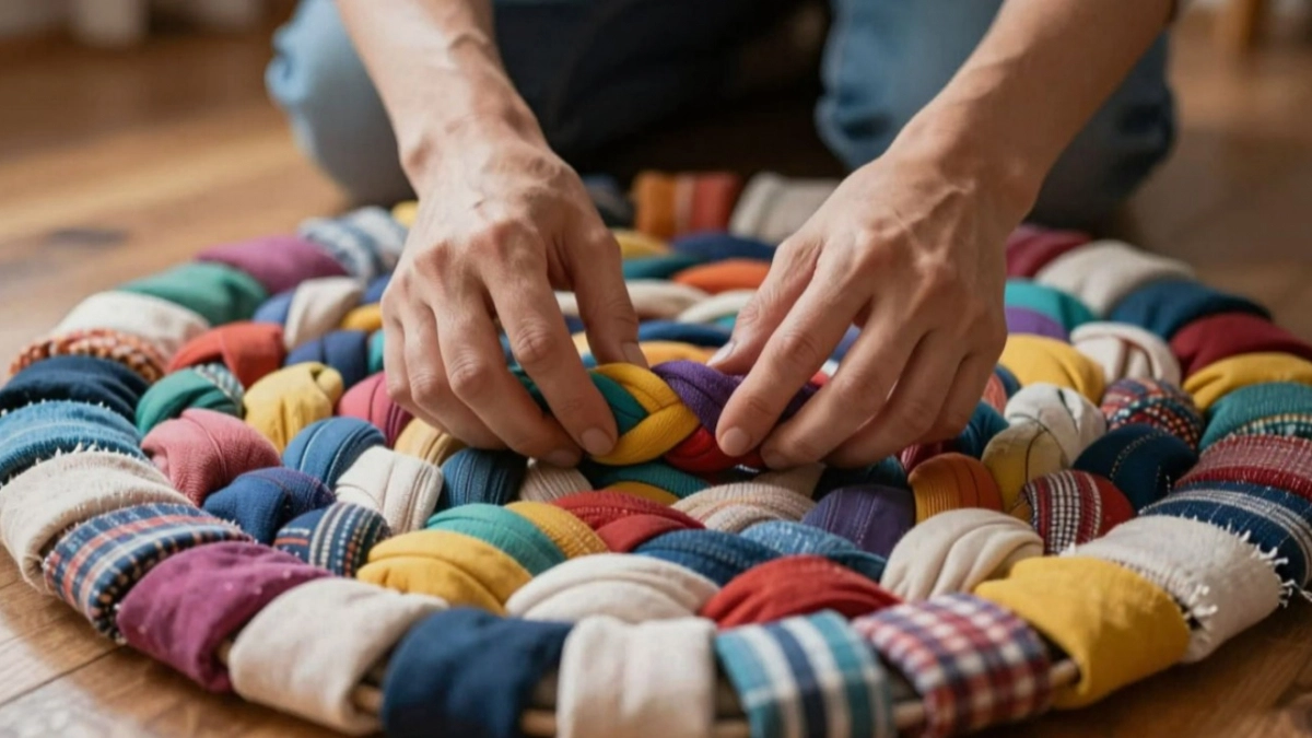 Старые вещи и веревки берегу как зеницу ока - плету коврики: легкая техника, которую каждая знает с детства