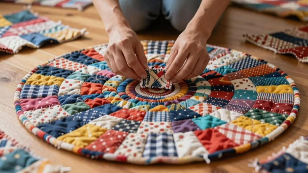 Лоскутные коврики снова в моде - и на это есть причины: вот что мастерицы делают из ненужных тряпочек за вечер