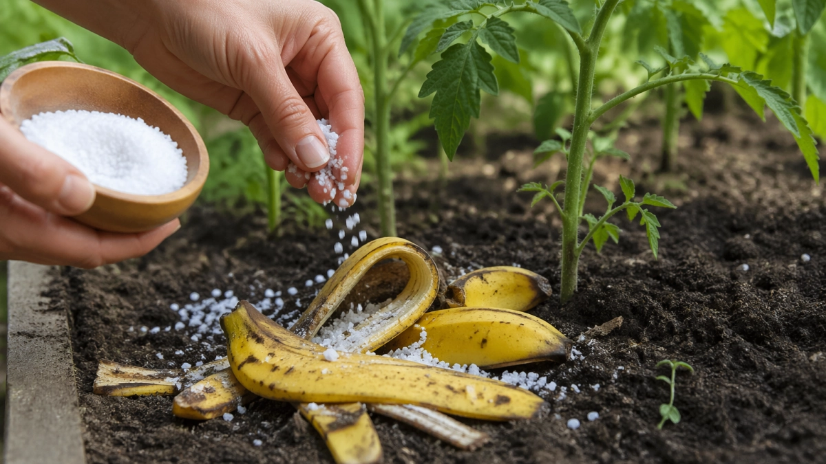 Банановую кожуру посыпаю солью — простой трюк, который превращает ленивое огородничество в удовольствие