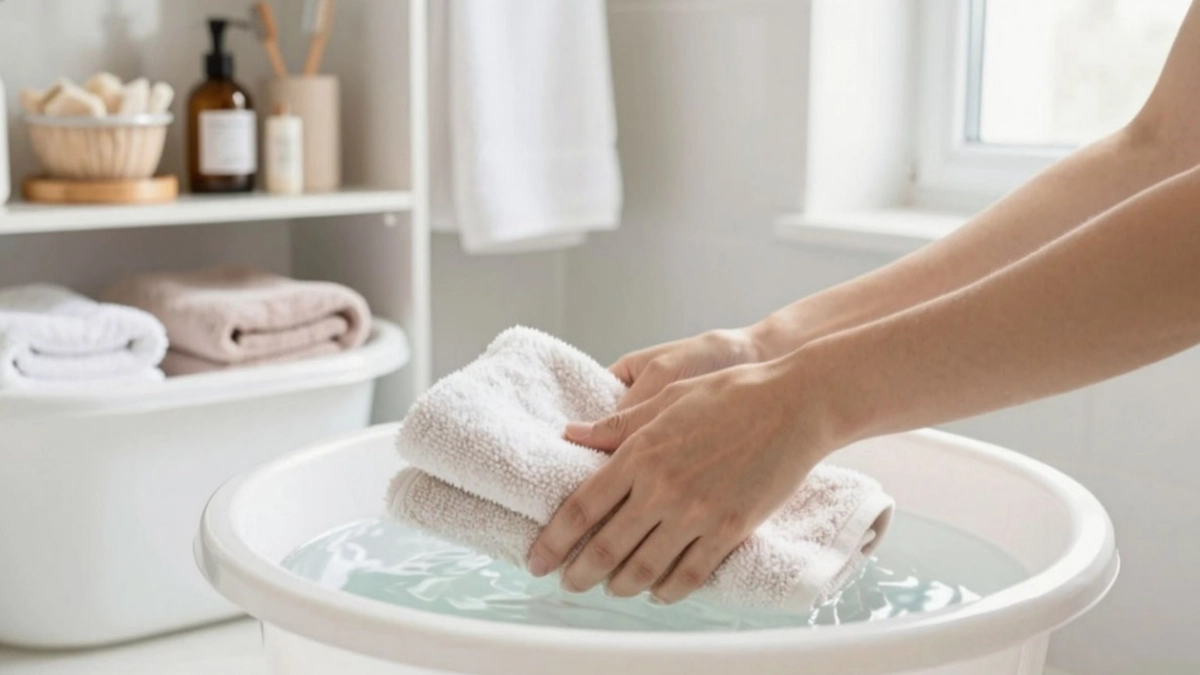 У меня полотенца пахнут только свежестью - развожу это в воде, а после замачиваю: шикарный метод за копейки