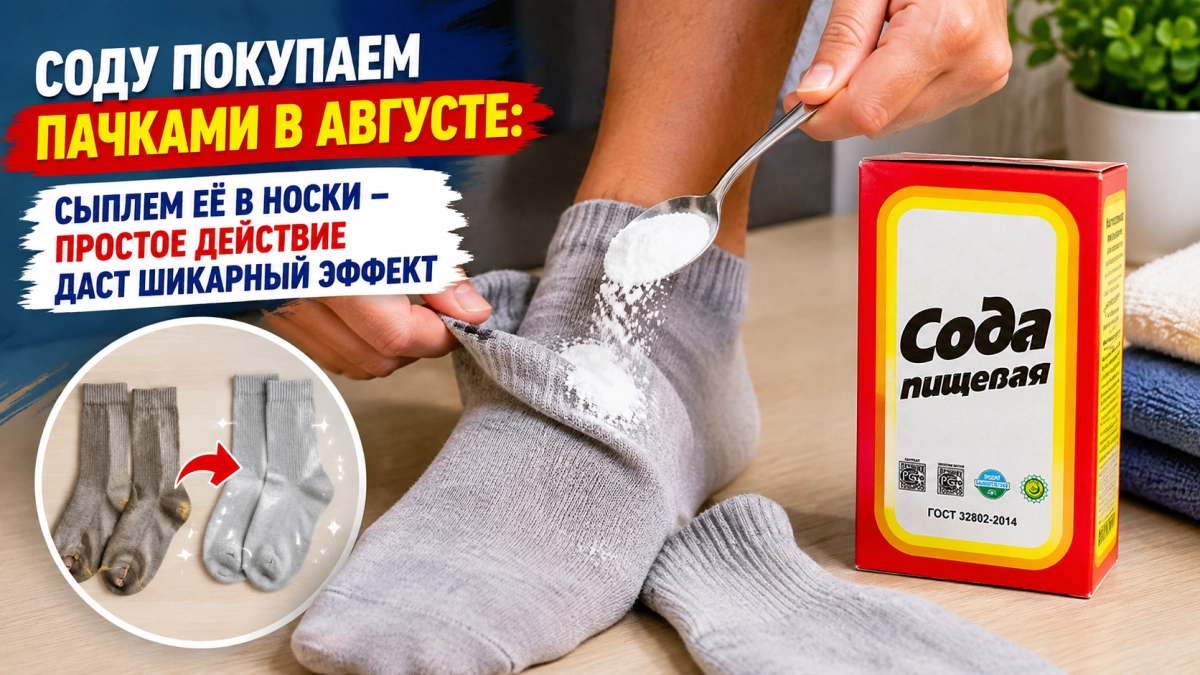 Соду покупаем пачками в августе: Сыплем её в носки - простое действие даст шикарный эффект