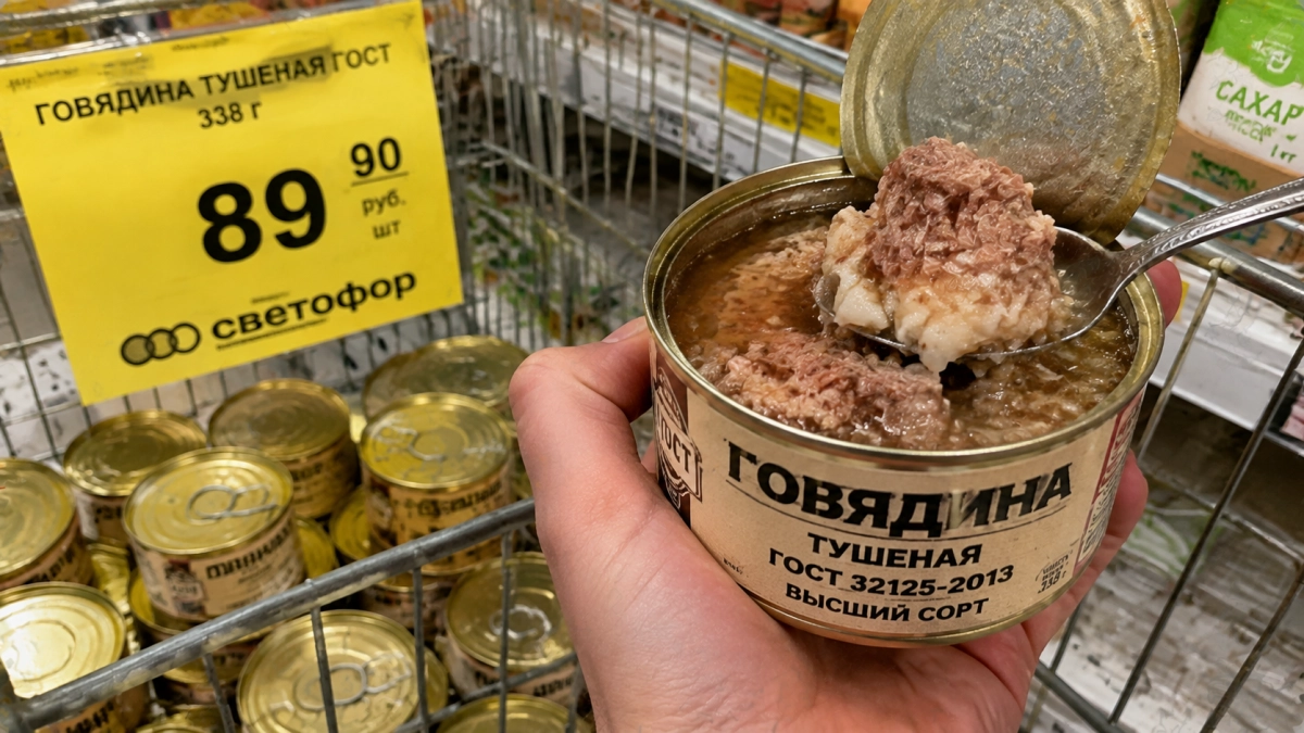 В «Светофоре» нашли «гостовскую» тушенку по 89 рублей: за банку 5 баллов, но за мясо внутри гораздо меньше
