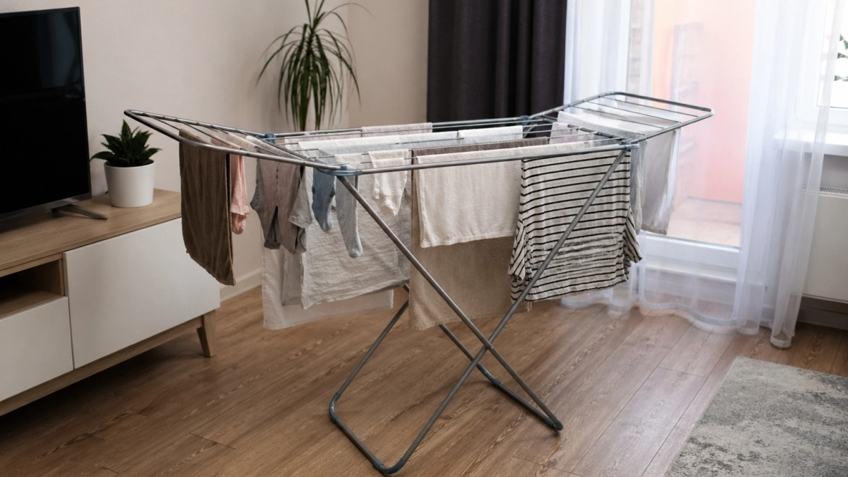 Раскладную сушилку больше не ставлю посреди комнаты и на балконе: ее замена почти не занимает места в доме