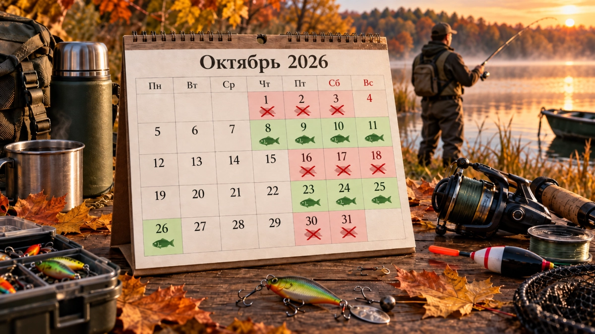 Календарь для рыбака на октябрь 2026 года: названы лучшие и худшие дни для ловли