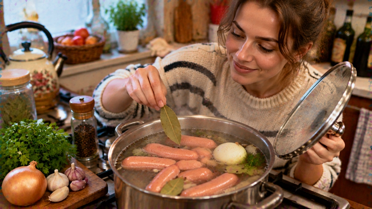 Сосиски станут вкуснее: вот что добавляю при варке – будто не кастрюля, а вертел хотдожной из 90-х