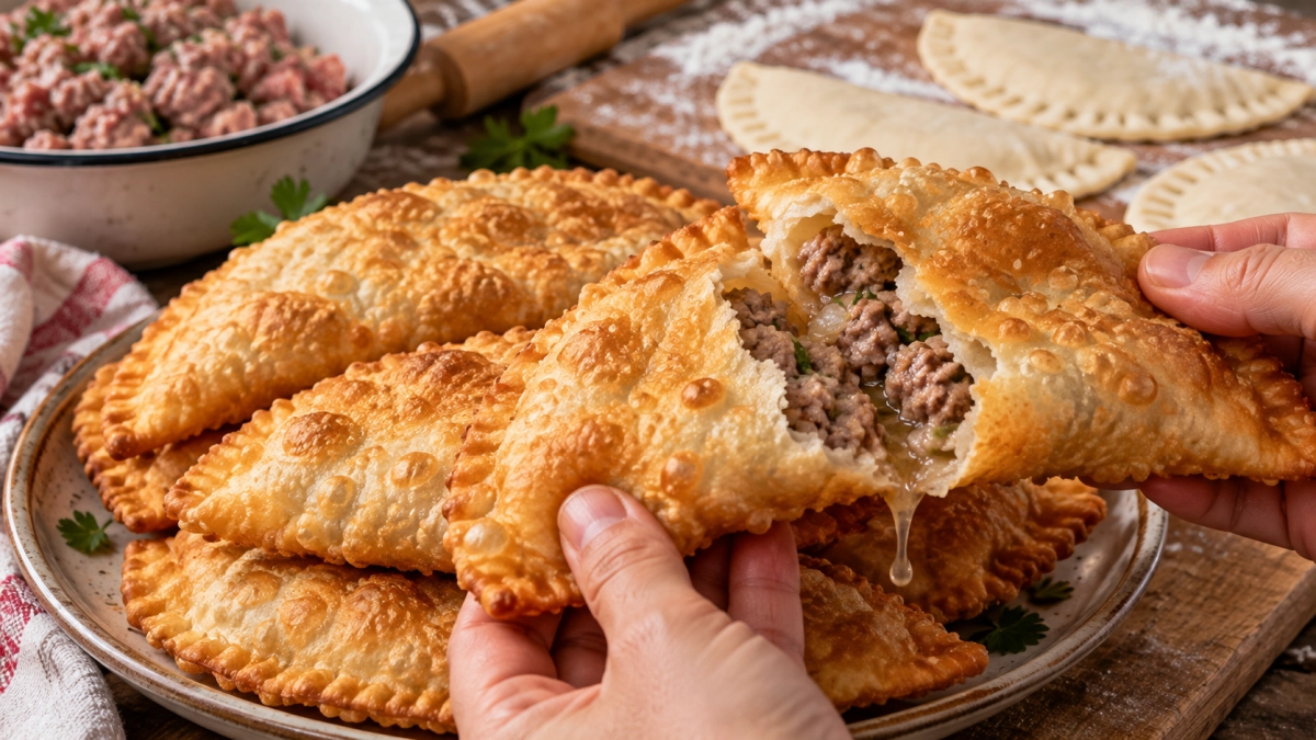 50 гр в тесто – и чебуреки вкуснее, чем в чайхане: корочка хрустит как снег, серединка нежная и бульон внутри
